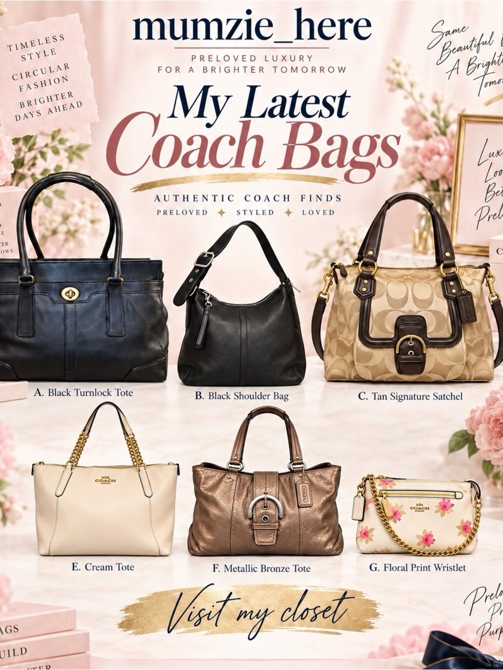 Coach Cream Tote with Gold-Tone Chain Straps